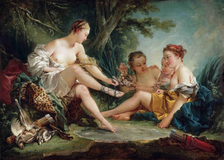 Diana Returning from the Hunt,Η Νταϊάνα επιστρέφει από το κυνήγι,François Boucher,Ελαιογραφία,Ελαιογραφία