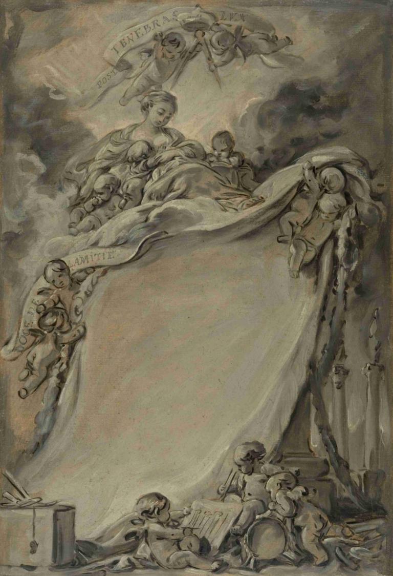 Diploma of the Freemasons of Bordeaux,Diplom for frimurerne i Bordeaux,François Boucher,Francois Boucher