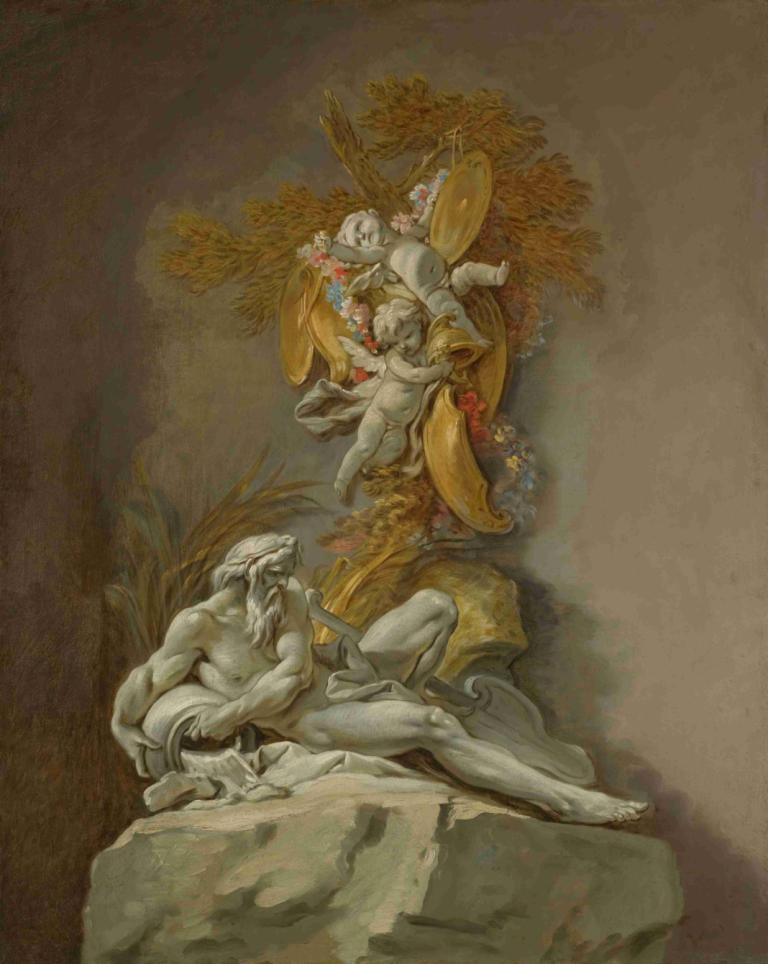 Fountain Study,Študija fontane,François Boucher,Oljna slika,Oljna slika, likovna parodija, parodija, sadje