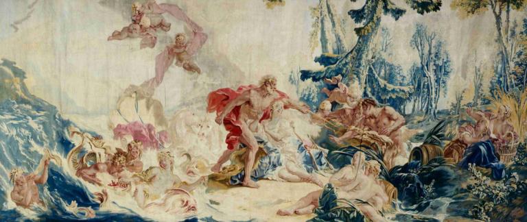 Neptune et Amymoné,François Boucher,Oil Painting,Oil Painting, fine art parody, tree, multiple boys