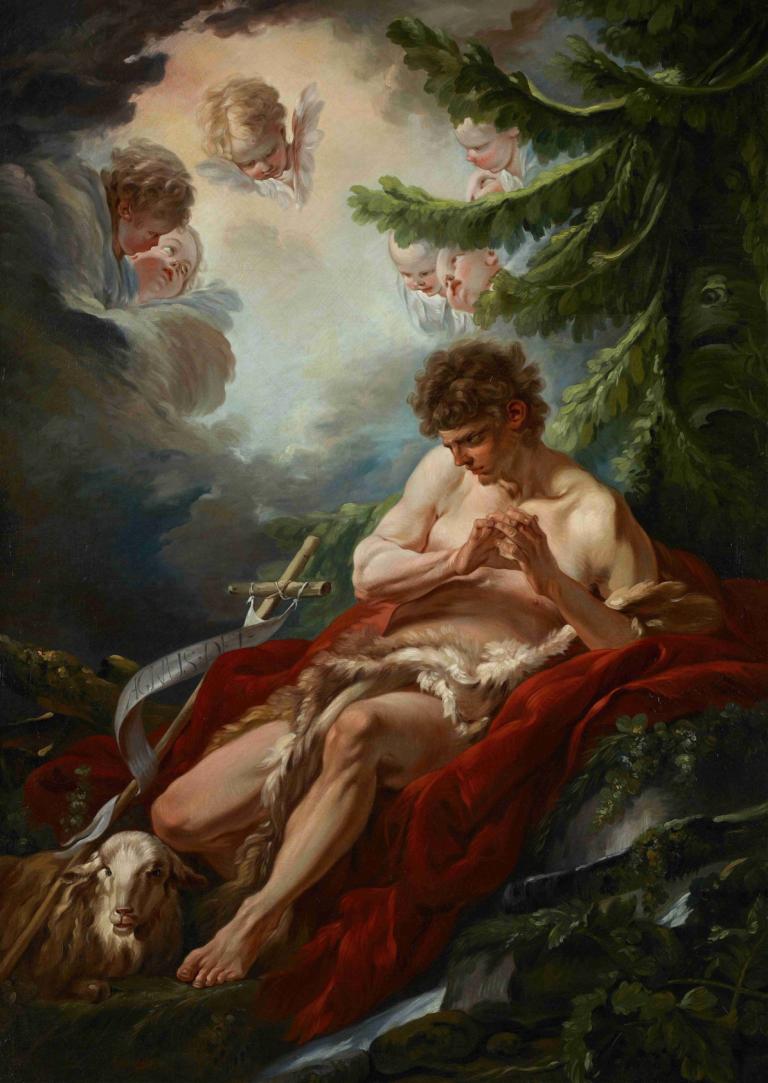 Saint John the Baptist,Pyhä Johannes Kastaja,François Boucher,Öljymaalaus,Öljymaalaus, kuvataideparodia