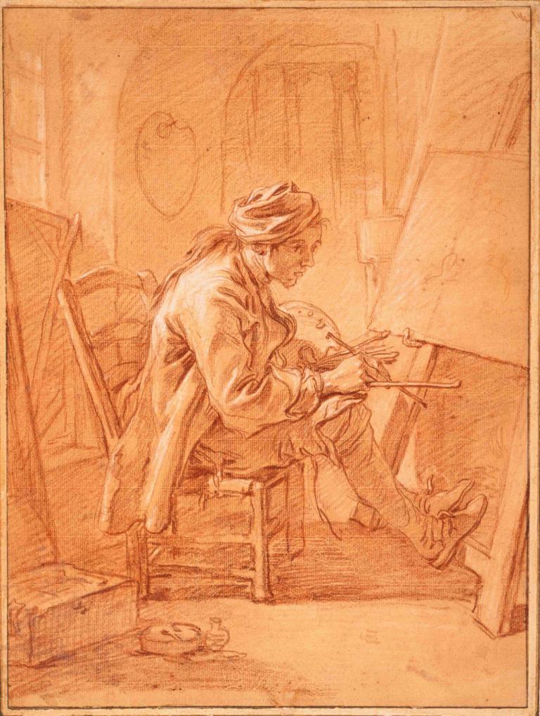 The Artist in His Studio,L'artiste dans son atelier,François Boucher,Gravure sur cuivre,Gravure sur cuivre