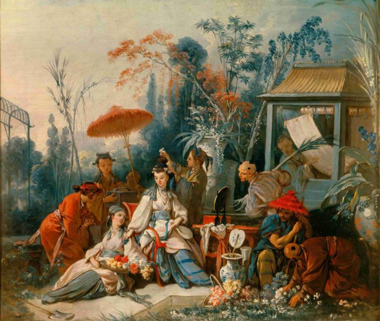 The Chinese Garden,Le jardin chinois,François Boucher,Peinture à l'huile,Peinture à l'huile