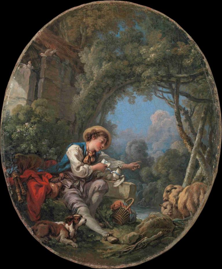 The Dispatch of the Messenger,Die Aussendung des Boten,François Boucher,Ölgemälde,Ölgemälde, Baum, Tasse, Hut