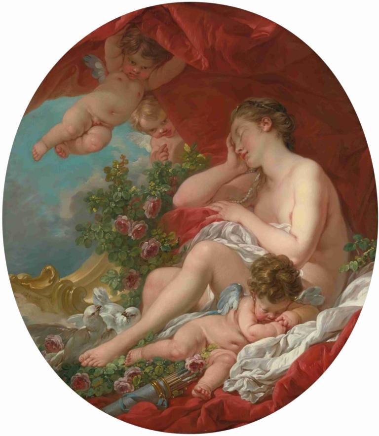 The Sleep Of Venus,Der Schlaf der Venus,François Boucher,Ölgemälde,Ölgemälde, nackt, Kunstparodie, Flügel