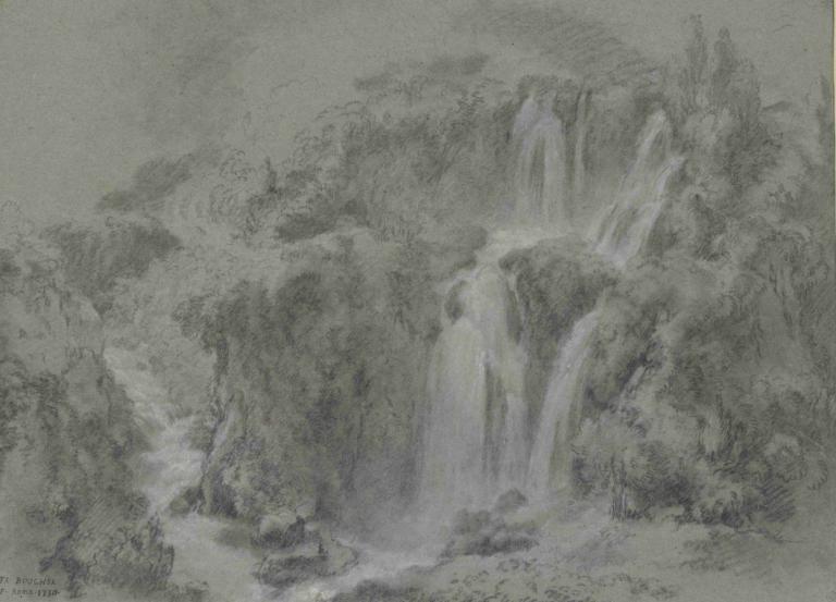 The Waterfalls of Tivoli,Cascadele din Tivoli,François Boucher,Gravura din cupru,Gravura din cupru, decor