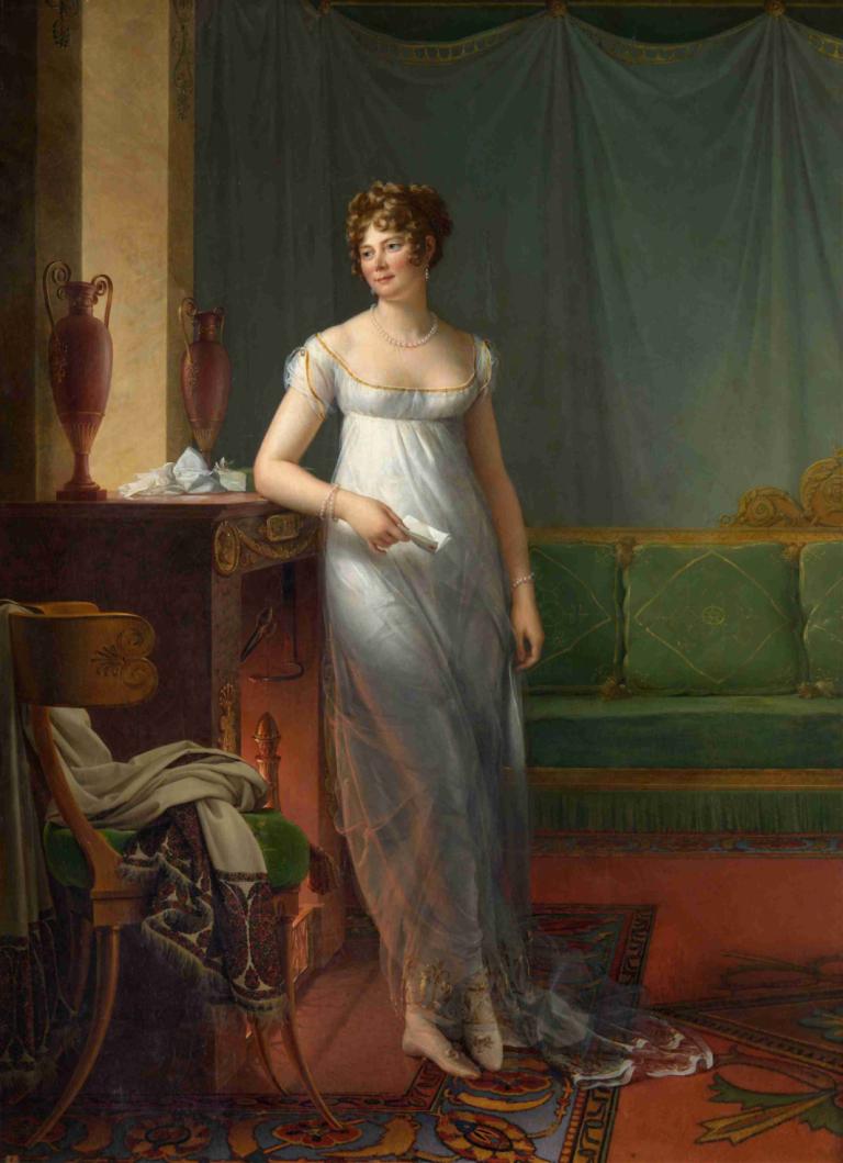 Madame Charles Maurice de Talleyrand Périgord,François Gérard,Oil Painting,Oil Painting, 1girl