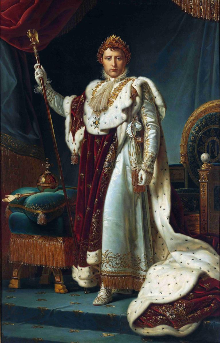 Portrait of Emperor Napoleon I,François Gérard,Oil Painting,Oil Painting, solo, 1boy, male focus, scepter