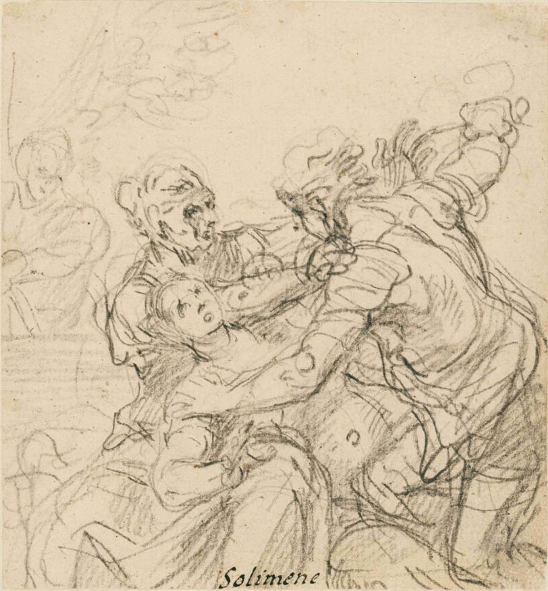 Study for the Death of Messalina,Tutkimus Messalinan kuolemaa varten,Francesco Solimena,Luonnos,Luonnos