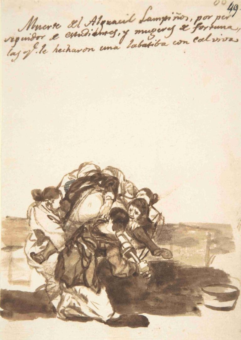 Revenge on Constable Lampiños,Trả thù cho cảnh sát Lanpios.,Francisco de Goya,Francisco Degoya.,Khắc tấm đồng