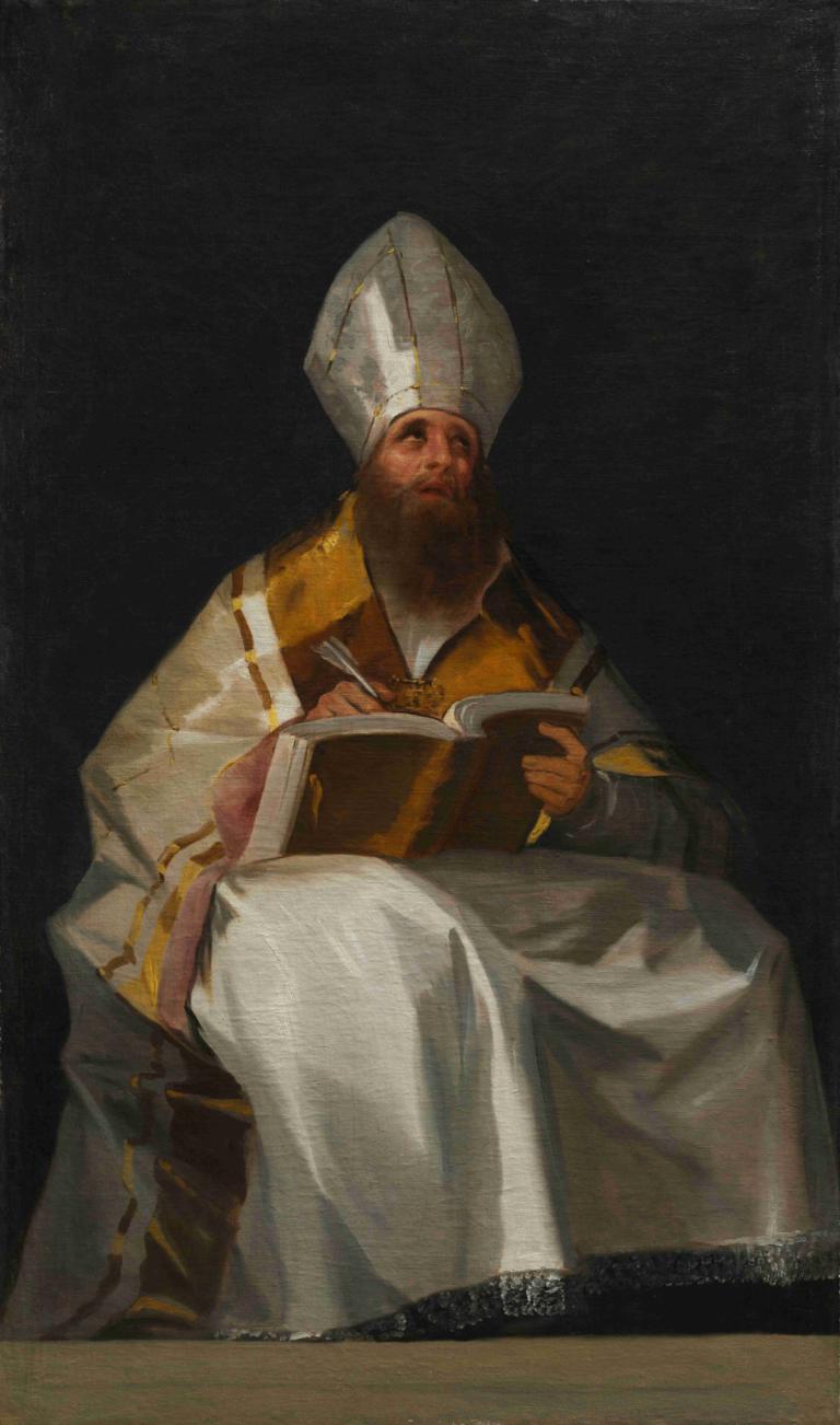 Saint Ambrose,Thánh Anbros.,Francisco de Goya,Francisco Degoya.,Tranh sơn dầu,Tranh sơn dầu, sách, đấu