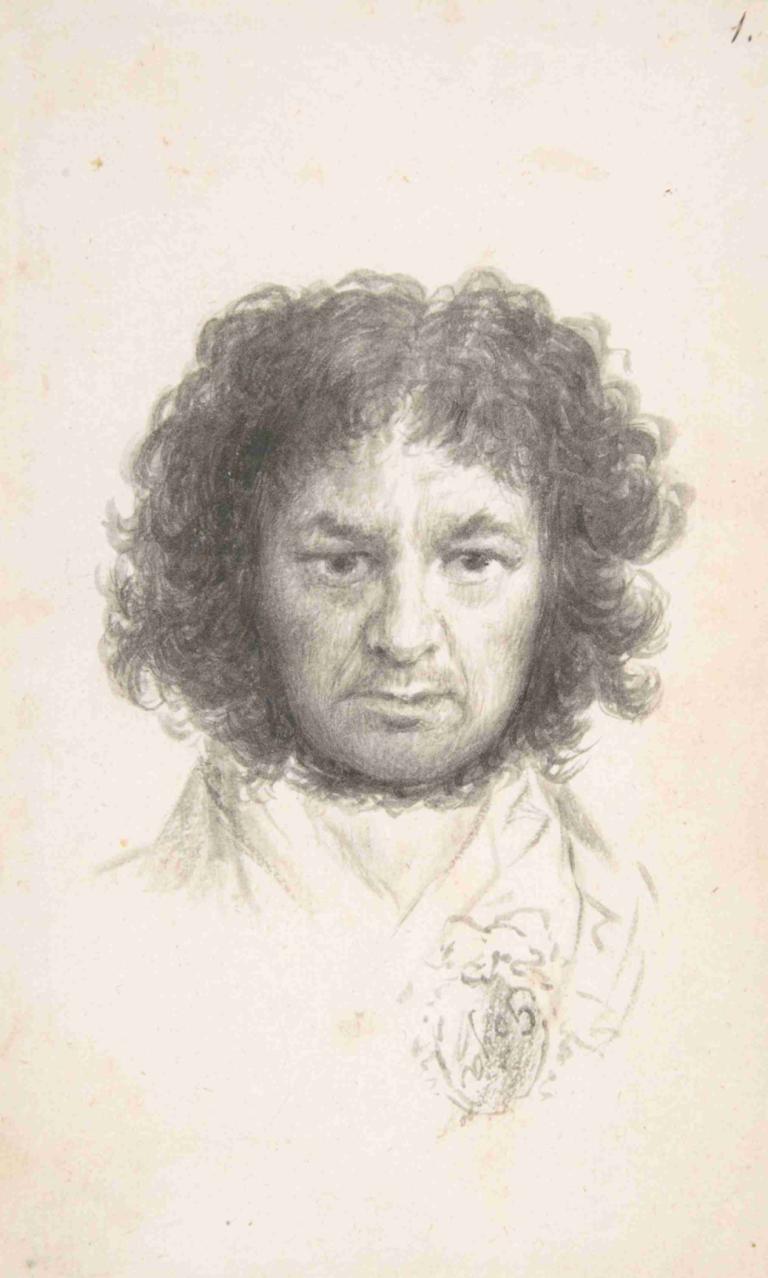 Self-portrait,Tự họa.,Francisco de Goya,Francisco Degoya.,Phác thảo,Phác thảo, đấu, 1 cậu bé, Đơn sắc