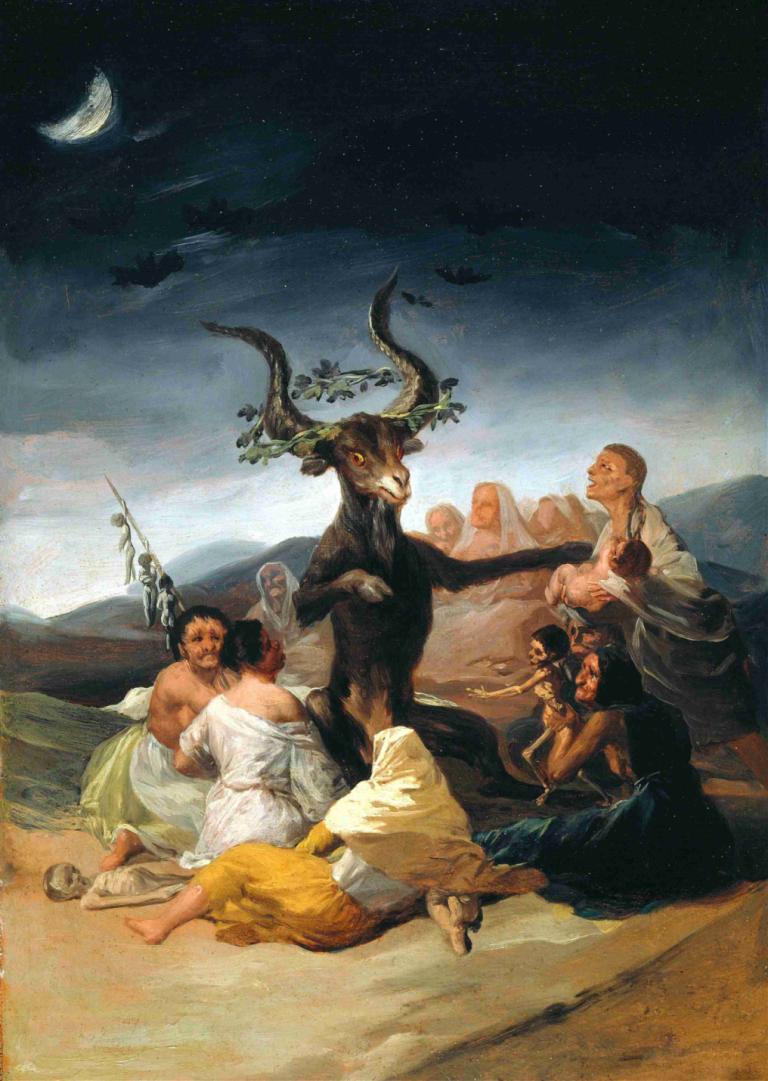 The Sabbath of witches,Hari Sabat para penyihir,Francisco de Goya,Lukisan cat minyak,Lukisan cat minyak