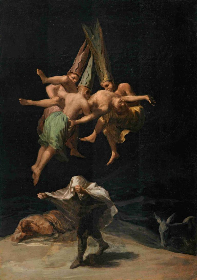 Witches' Flight,Hành trình phù thủy.,Francisco de Goya,Francisco Degoya.,Tranh sơn dầu,Tranh sơn dầu