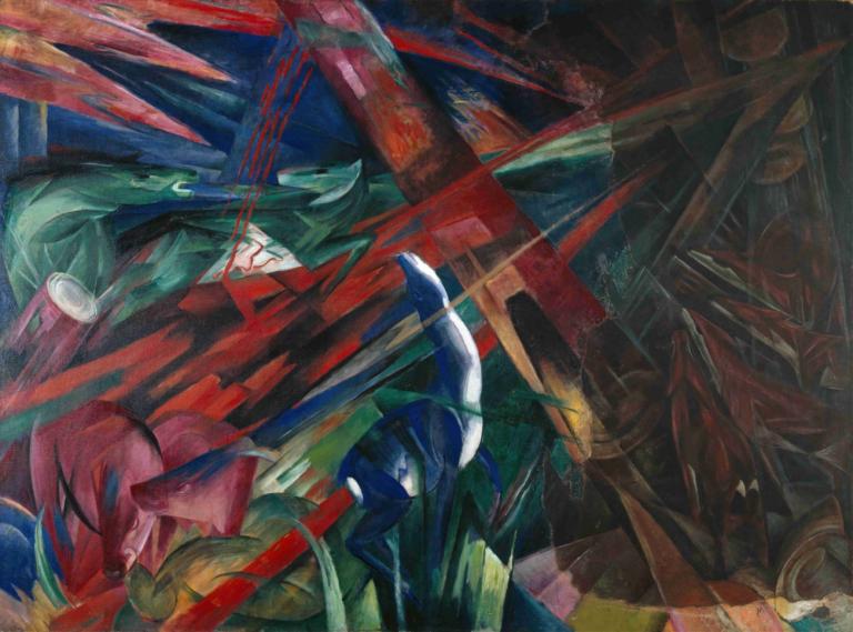 Animal Destinies (The Trees Showed Their Rings, the Animals Their Veins),Franz Marc,Oil Painting,Oil Painting