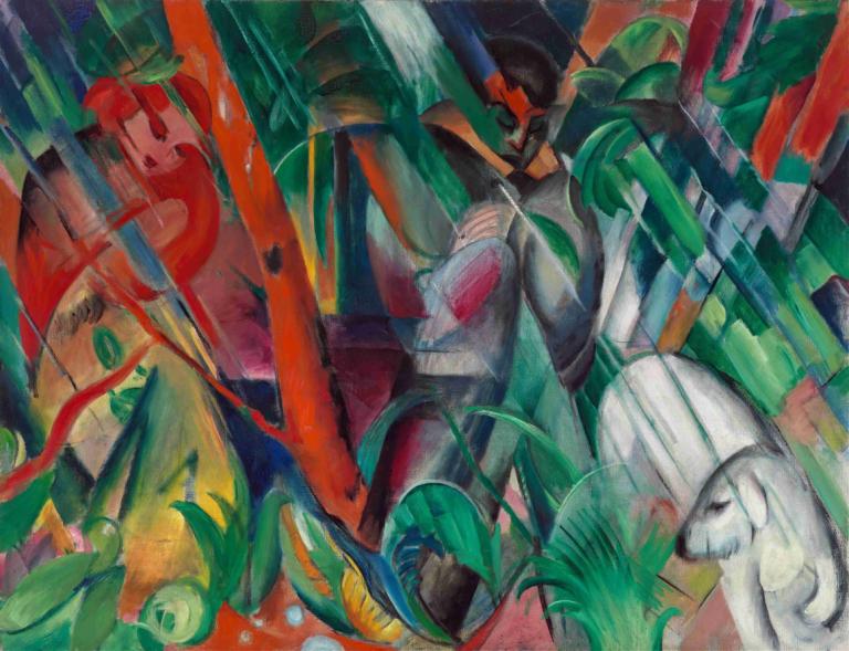 In the Rain,Под дождем,Franz Marc,Франц Марк,Картина Маслом,Картина Маслом, живопись (средняя)