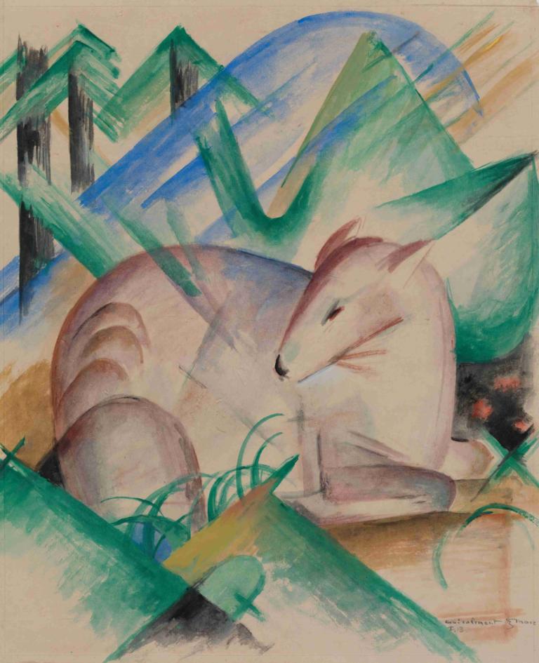 Red Deer,Красный олень,Franz Marc,Франц Марк,Картина Маслом,Картина Маслом, нет людей, покемон (существо)