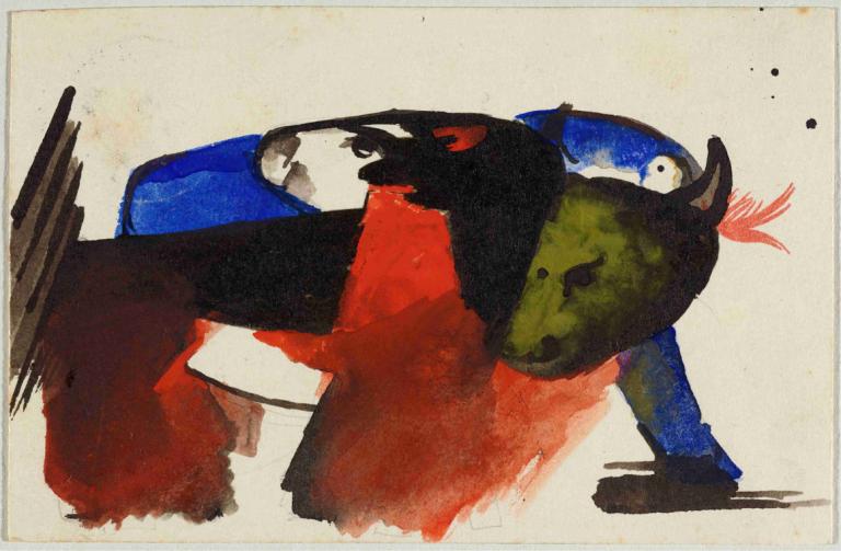 Two animals,Två djur,Franz Marc,Oljemålning,Oljemålning, inga människor, pokemon (varelse)