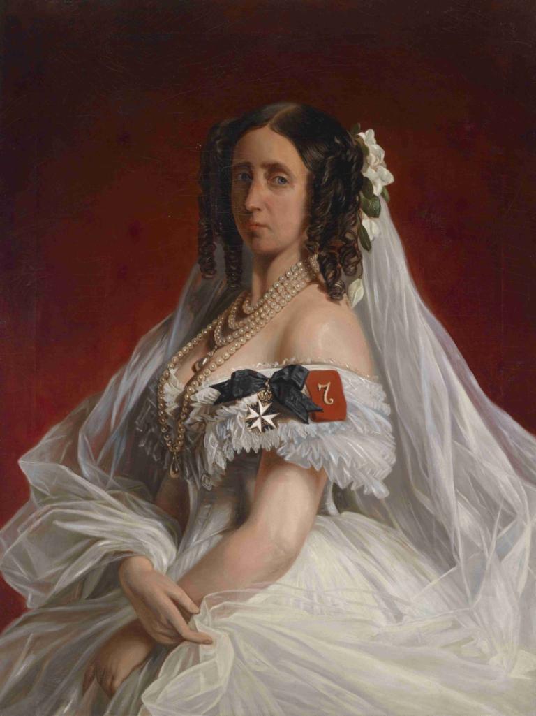 Marie von Sachsen-Weimar [von Preußen],Franz Xaver Winterhalter,Oil Painting,Oil Painting, 1girl, solo