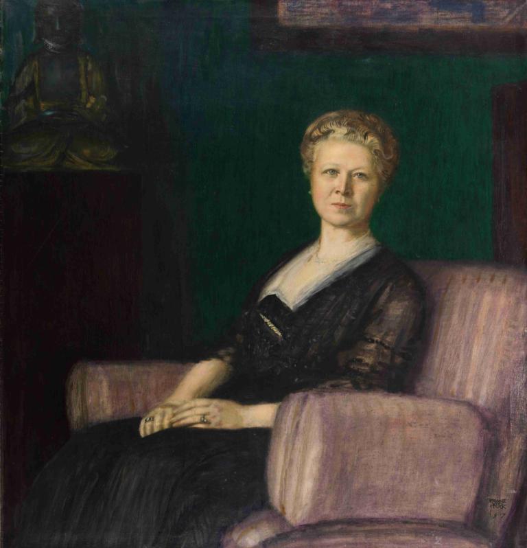 Porträt Luise Bestehorn,Portrett av Luise Bestehorn,Franz von Stuck,Oljemaleri,Oljemaleri, 1 jente, kjole