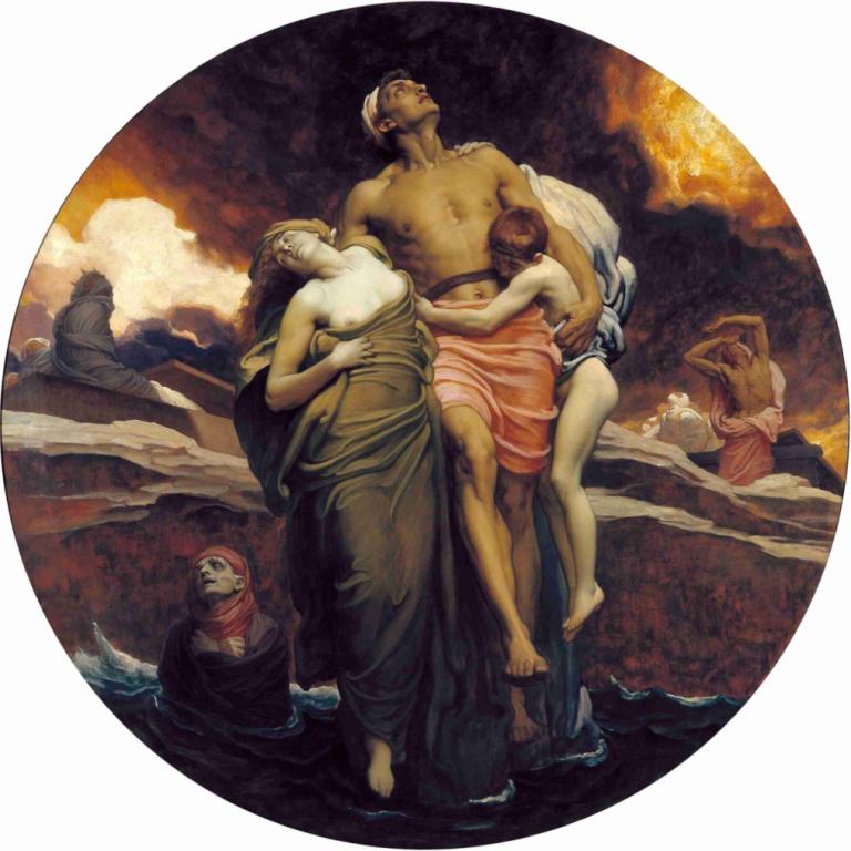 And the Sea Gave Up the Dead Which Were in It,Y el mar entregó los muertos que había en él,Frederic Leighton