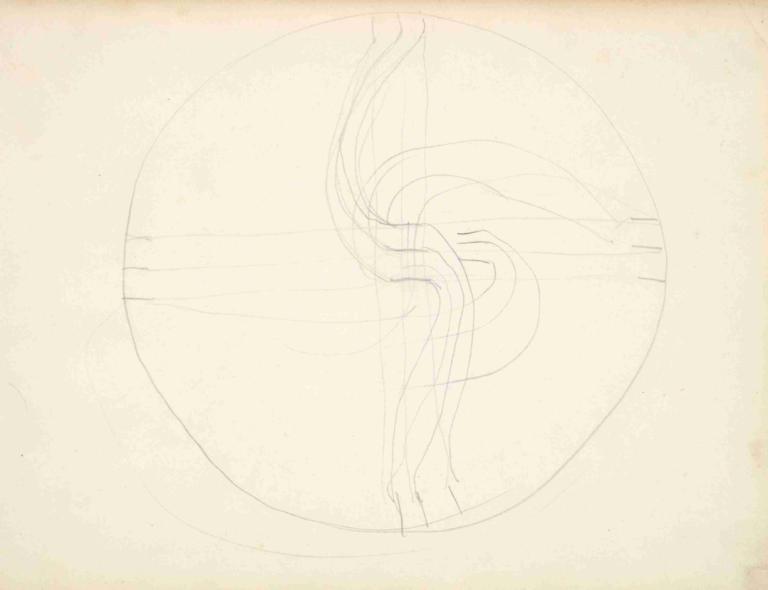 Circular Diagram,Diagramma circolare,Frederic Leighton,Schizzo,Schizzo, monocromo, 1 ragazza, sfondo semplice