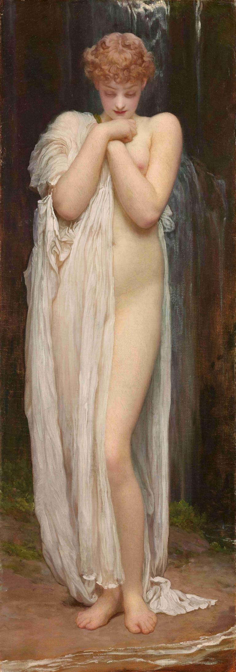 Crenaia, The Nymph Of The Dargle,Crenaia, nimfa iz Dargle,Frederic Leighton,Oljna slika,Oljna slika, 1 dekle