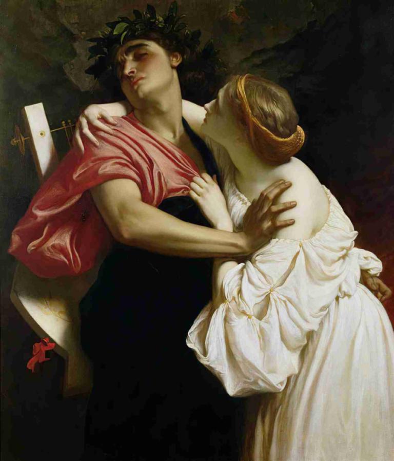 Orpheus And Eurydice,Orpheus Dan Eurydice,Frederic Leighton,Lukisan cat minyak,Lukisan cat minyak