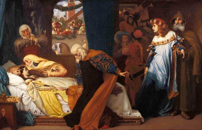 The Feigned Death Of Juliet,Kematian pura-pura Juliet,Frederic Leighton,Lukisan cat minyak,Lukisan cat minyak