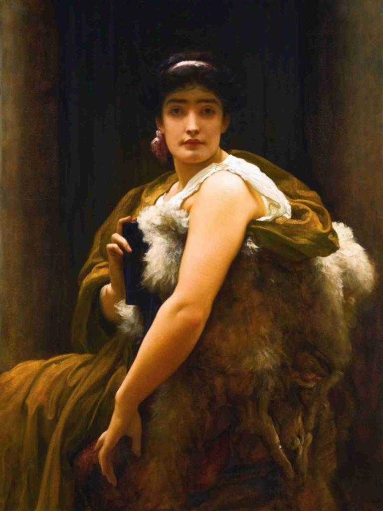 Twixt Hope And Fear,Frederic Leighton,Lukisan cat minyak,Lukisan cat minyak, parodi seni rupa, 1 gadis