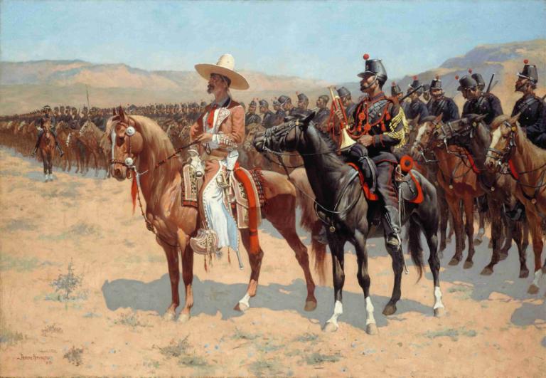 The Mexican Major,Den mexikanska majoren,Frederic Remington,Oljemålning,Oljemålning, häst, ridning, vapen