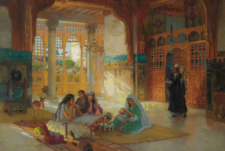 Interieur d'un palais Arabe,Interieur eines arabischen Palastes,Frederick Arthur Bridgman,Ölgemälde,Ölgemälde