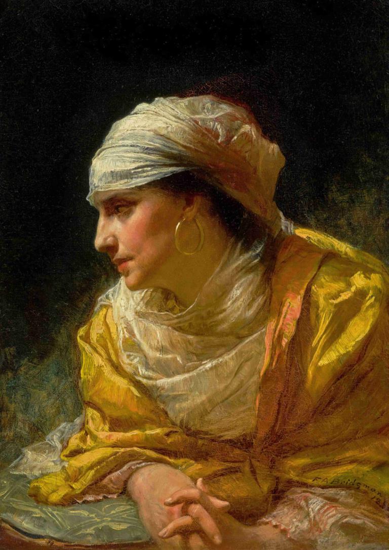 The Glance,"แวบเดียว",Frederick Arthur Bridgman,เฟรดเดอริก อาร์เทอร์ บริดเจทแมน,จิตรกรรมสีน้ำมัน