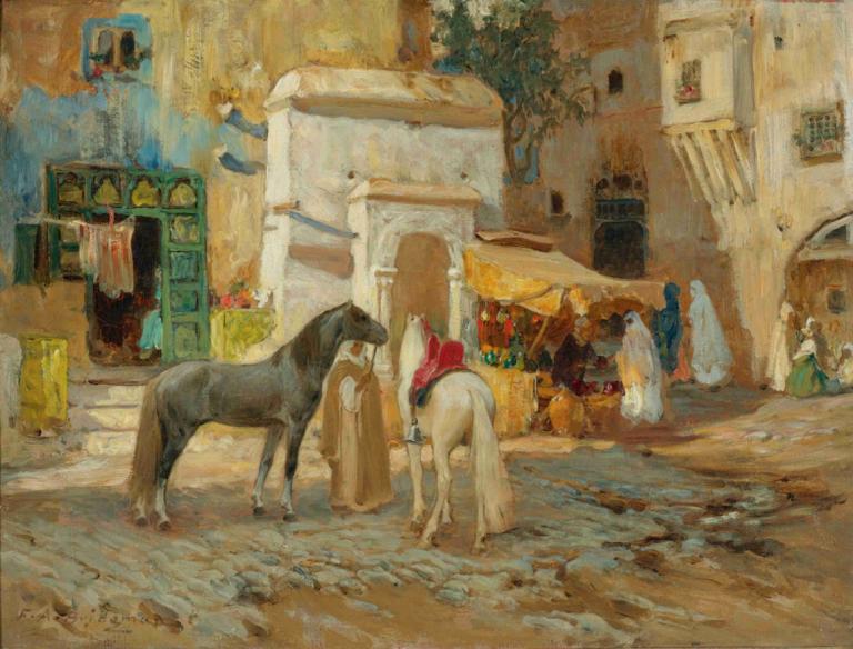 The Market Square,Piața Pieței,Frederick Arthur Bridgman,Pictura in ulei,Pictura in ulei, pictura (medie)