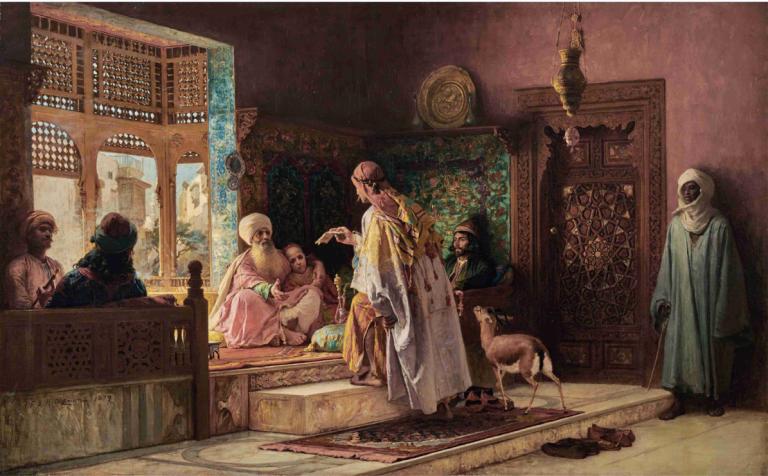 The Messenger,Вестник,Frederick Arthur Bridgman,Фредерик Артур Бриджмен,Картина Маслом,Картина Маслом, халат