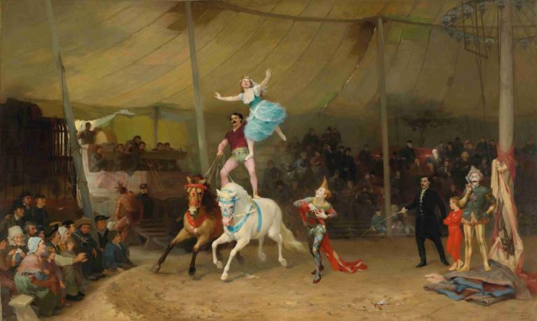 Un Cirque En Province (The American Circus In France),Frederick Arthur Bridgman,Oil Painting,Oil Painting