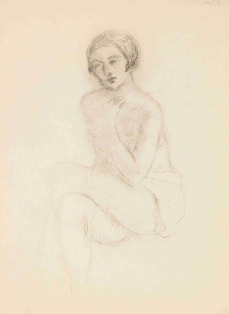 sketchbook, sketch 4,Skizzenbuch, Skizze 4,Frederick Carl Frieseke,Skizze,Skizze, Solo, 1Mädchen