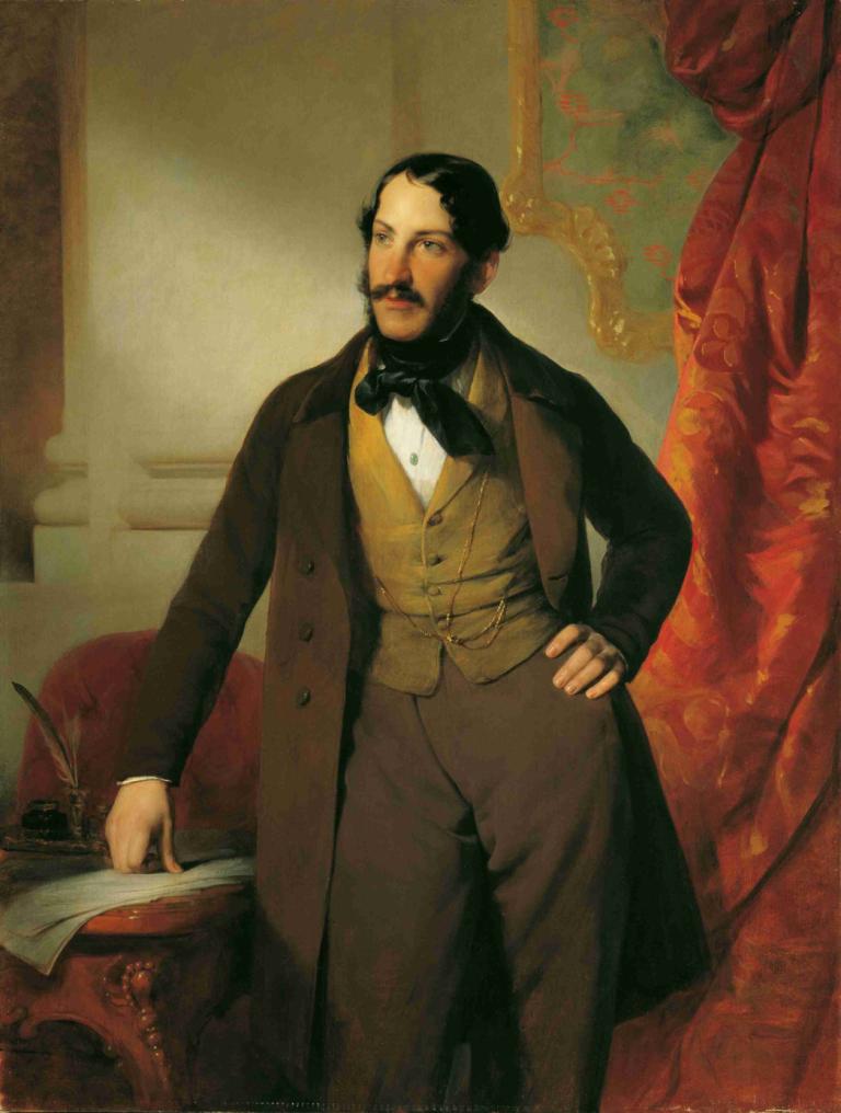 Der Industrielle Maximilian Todesco,德國工業公司梅克西米利安·託德斯科,Friedrich von Amerling,弗裡德里希·馮·阿莫林,油畫,油畫, 男性焦點, 1男孩, 獨奏