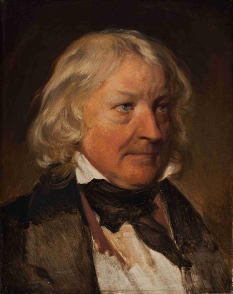 Portrait Of Thorvaldsen,토르발센의 초상,Friedrich von Amerling,프리드리히 폰 아머링,오일 페인팅,오일 페인팅, 독주, 1남, 남성 집중, 블론드 헤어