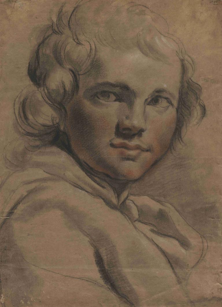 Head of a Young Man (recto),Hoofd van een jonge man (recto),Gaetano Gandolfi,Schetsen,Schetsen, solo