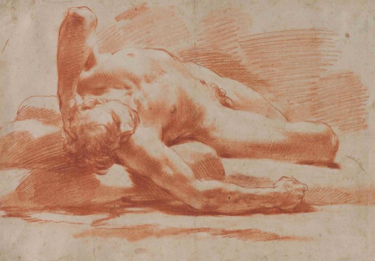 Reclining Male Nude,Ležeči moški akt,Gaetano Gandolfi,Bakrorez Jedkanica,Bakrorez Jedkanica, gola, solo