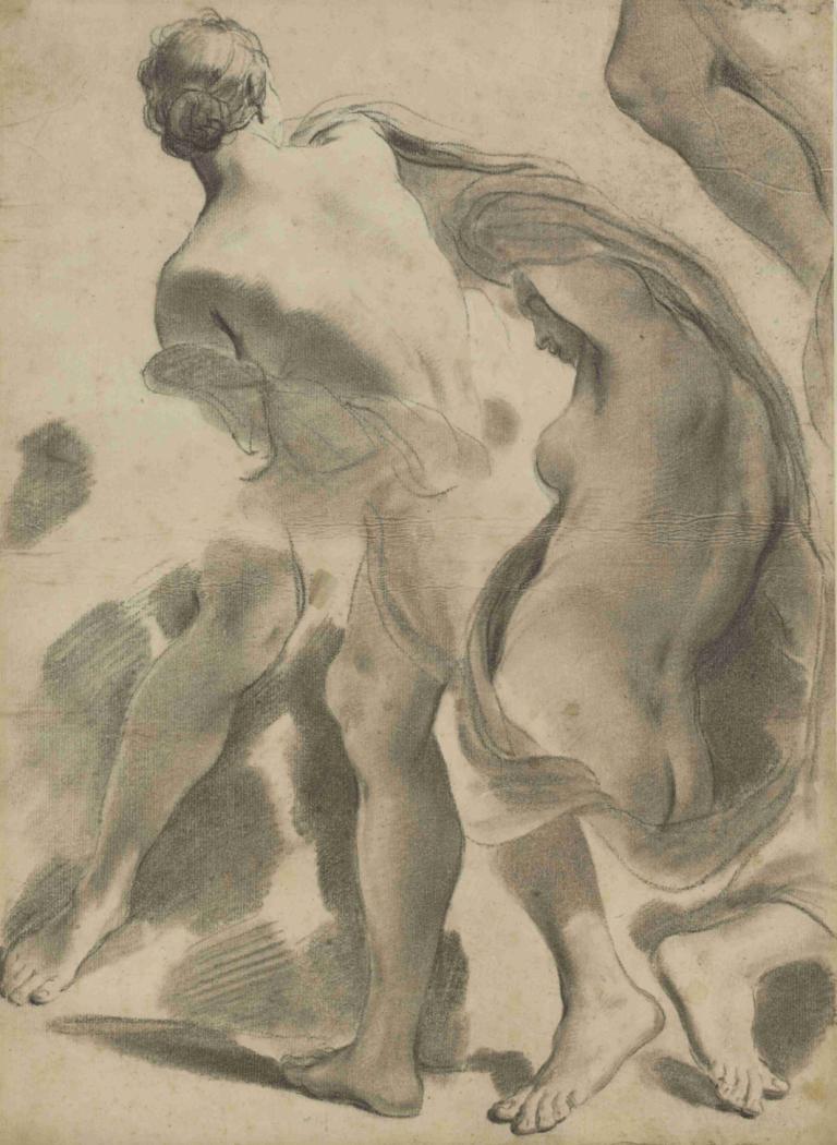 Studies of Female Nudes,Studies van vrouwelijke naakten,Gaetano Gandolfi,Koperplaatetsing,Koperplaatetsing