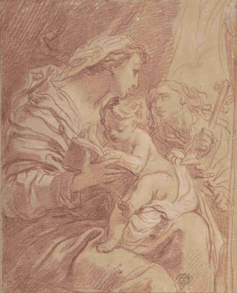 The Holy Family,Die Heilige Familie,Gaetano Gandolfi,Kupferstich,Kupferstich, Kleid, einfarbig, Baby