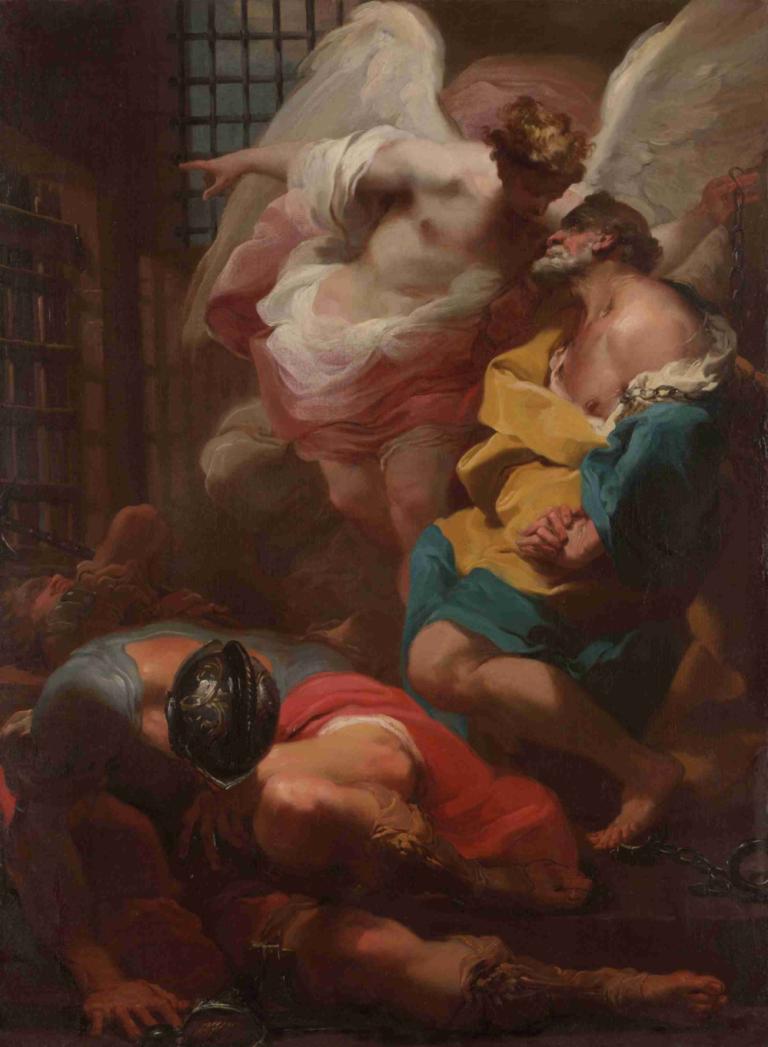 The Liberation of Saint Peter,Die Befreiung des Heiligen Petrus,Gaetano Gandolfi,Ölgemälde,Ölgemälde