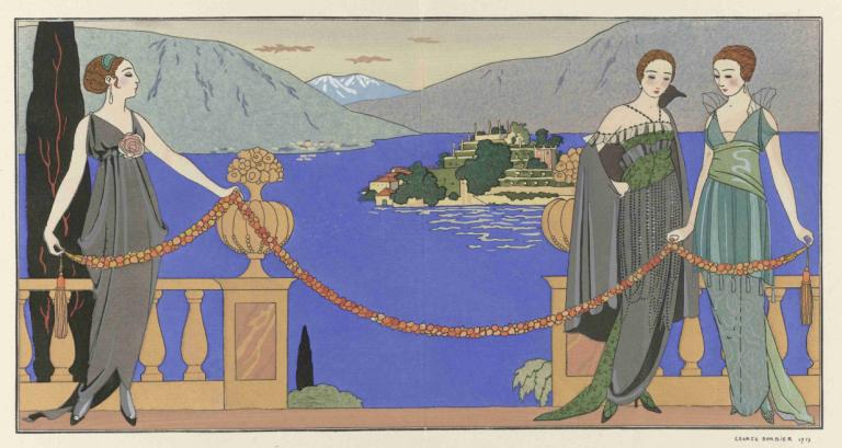 'Isola Bella'; Robes du soir de Redfern,เสื้อคลุม Du soir de Redfern,George Barbier,จอร์จ บาบิล,ภาพประกอบ