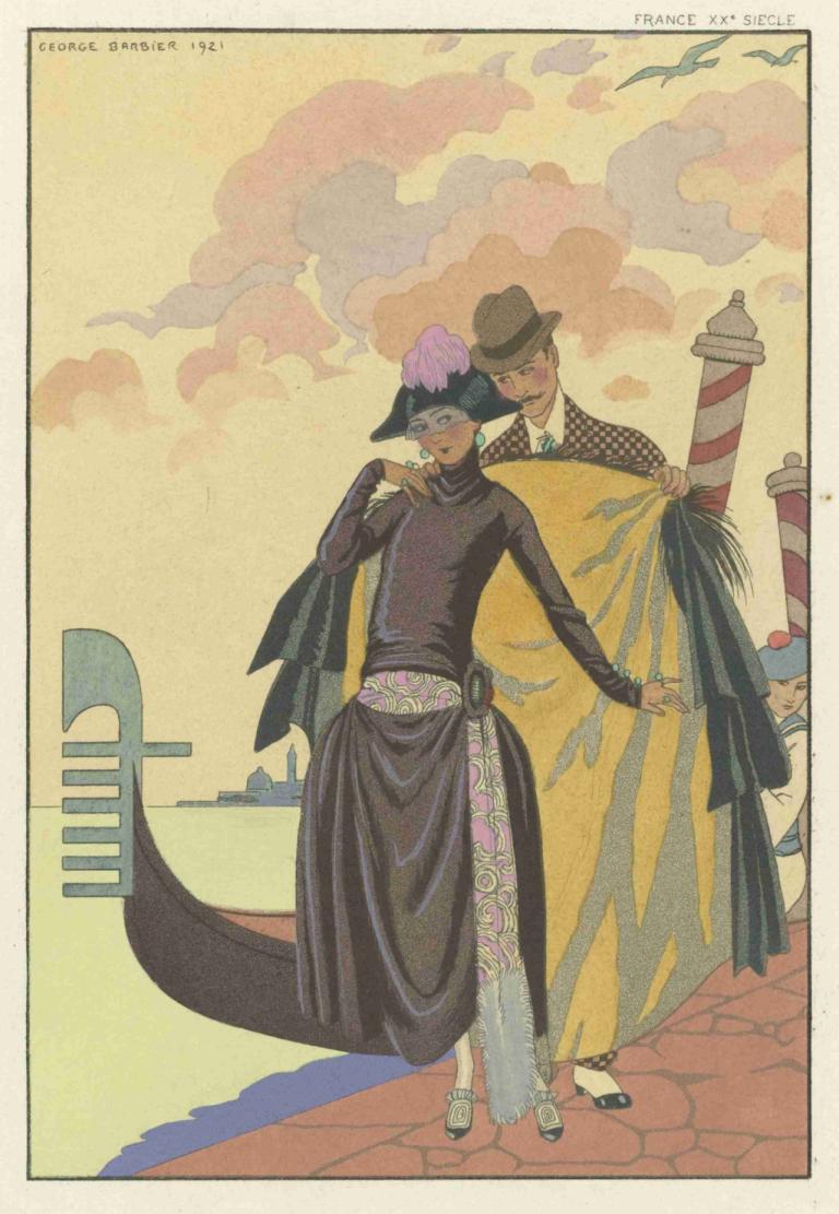 Elle et Lui ; France XXe siècle,Hun og Ham; Frankrike 20. århundre,George Barbier,Illustrasjon,Illustrasjon