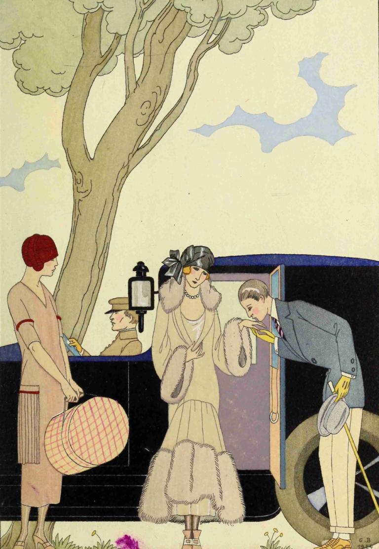 Falbalas et fanfreluches, L'Ensie,Фальшбаллоны и оборки, L'Ensie,George Barbier,Джордж Барбье,Иллюстрация