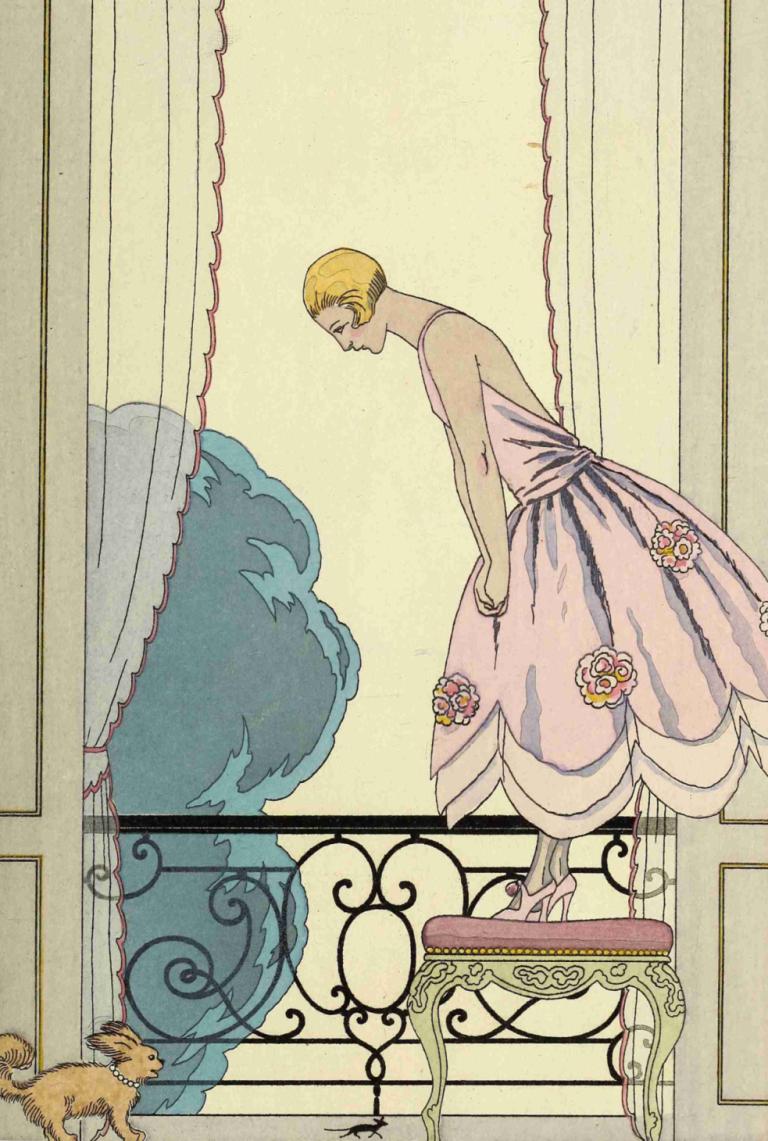 Falbalas et fanfreluches, La Souris,Falbalalar ve fırfırlar, La Souris,George Barbier,İllüstrasyon