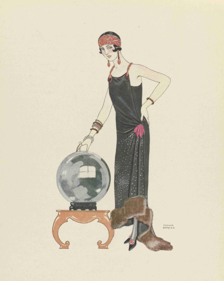 L'Empire du monde ; Robe du soir, de Worth,Imperiul Lumii; Rochie de seară, de Worth,George Barbier