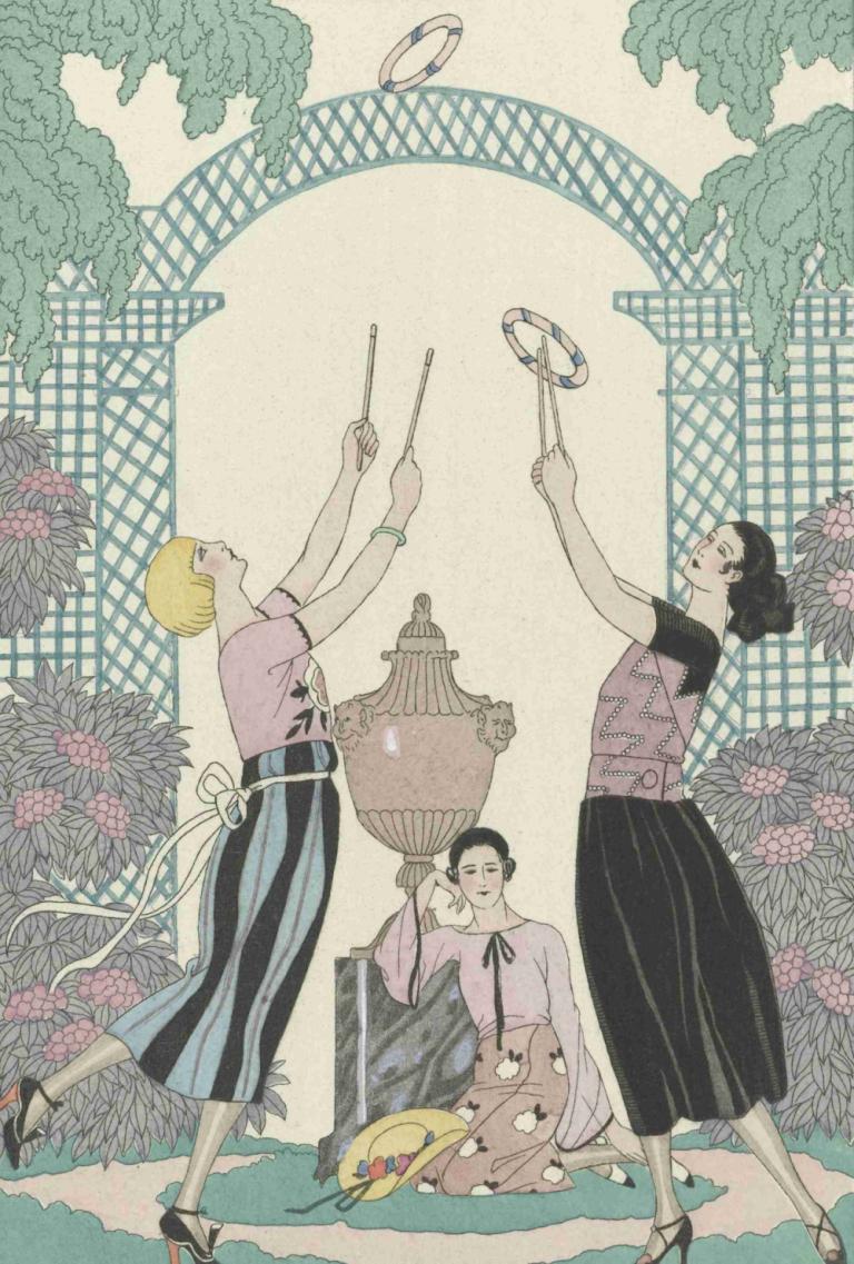 Le Jeu des Graces,Het genadespel,George Barbier,Illustratie,Illustratie, meerdere meisjes, blond haar